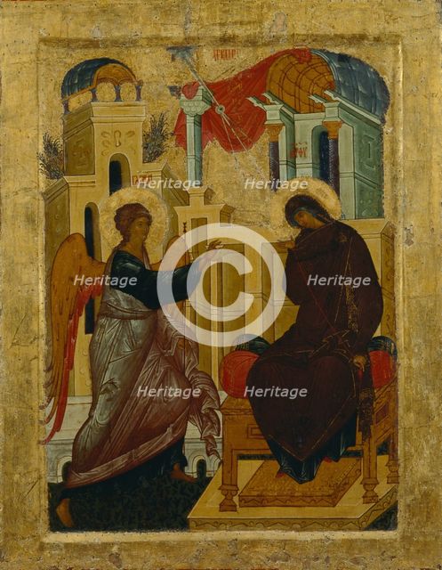 The Annunciation, 1497. Artist: Russian icon  