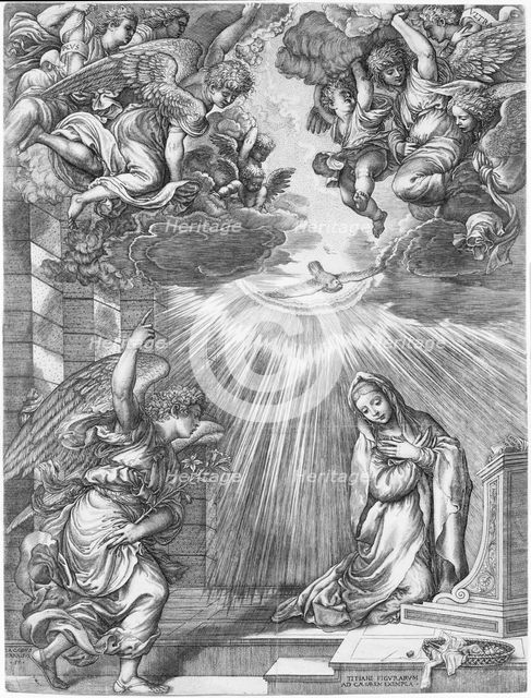 The Annunciation, 1537. Creator: Giovanni Jacopo Caraglio.