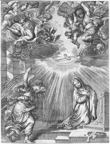 The Annunciation, 1537. Creator: Giovanni Jacopo Caraglio