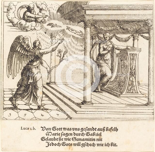 The Annunciation, 1547. Creator: Augustin Hirschvogel.