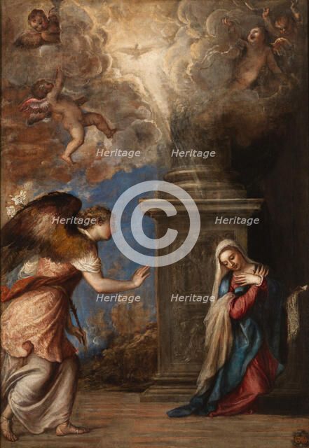 The Annunciation, 1557. Creator: Titian (1488-1576).