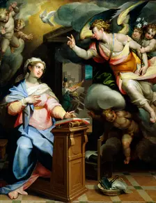 The Annunciation 1560s. Artist: Orazio Samacchini