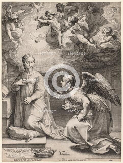 The Annunciation, 1594. Creator: Hendrick Goltzius (Dutch, 1558-1617).
