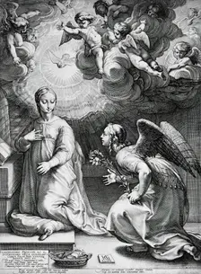 The Annunciation, 1594. Creator: Hendrik Goltzius