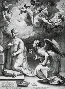 The Annunciation, 1594. Creator: Hendrik Goltzius
