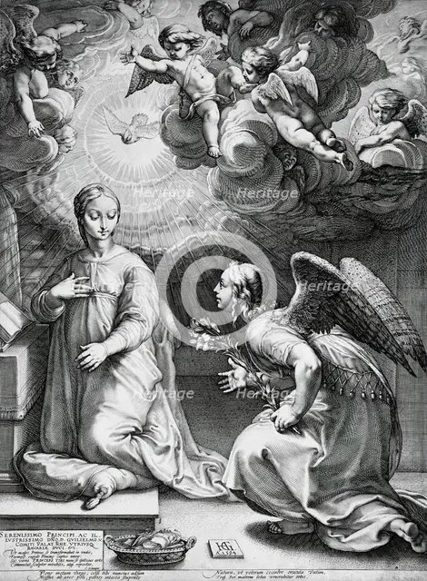 The Annunciation, 1594. Creator: Hendrik Goltzius.