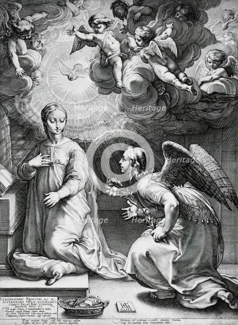 The Annunciation, 1594. Creator: Hendrik Goltzius.