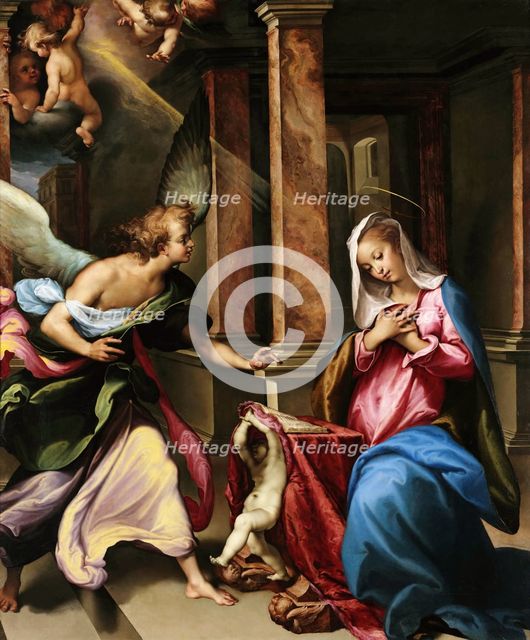 The Annunciation, 1596-1597. Creator: Curia, Francesco (1538-1610).