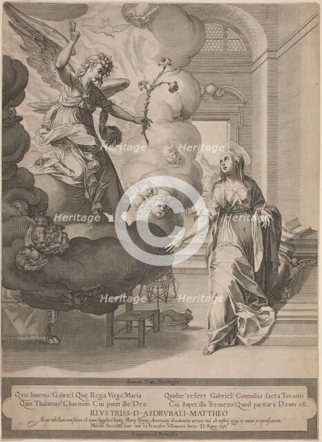 The Annunciation, 1598. Creator: Francesco Villamena.