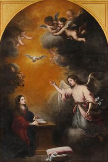 The Annunciation, 1665-1666. Creator: Murillo, Bartolomé Estebàn (1617-1682)