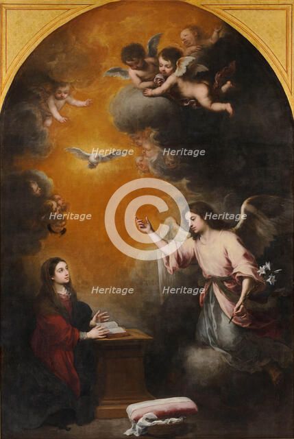 The Annunciation, 1665-1666. Creator: Murillo, Bartolomé Estebàn (1617-1682).