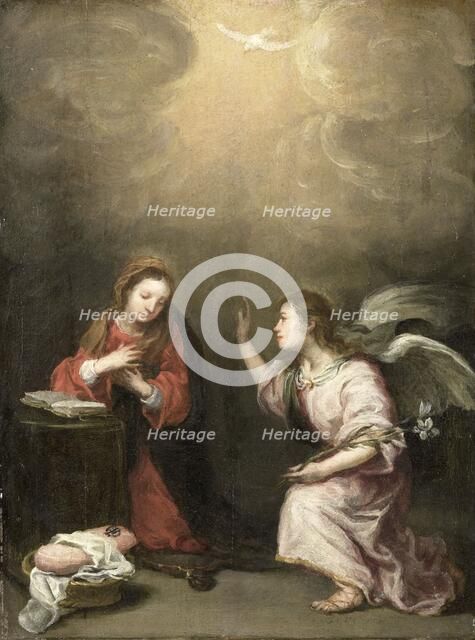 The Annunciation, 1700-1800. Creator: Bartolomé Esteban Murillo (follower of).