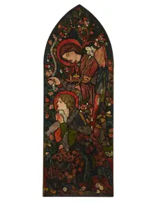 The Annunciation, 1857 (post conservation on black). Creator: Sir Edward Coley Burne-Jones