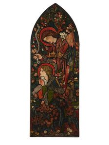 The Annunciation, 1857 (post conservation on black). Creator: Sir Edward Coley Burne-Jones