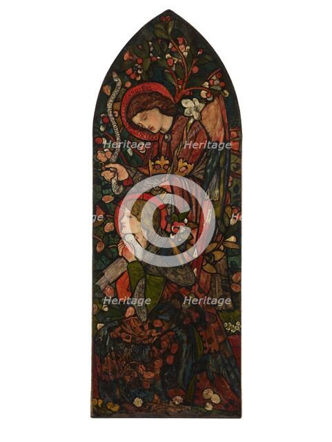 The Annunciation, 1857 (post conservation on black). Creator: Sir Edward Coley Burne-Jones.