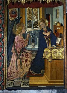 The Annunciation table from the Altarpiece of the Constable of Portugal painting on wood, 14…