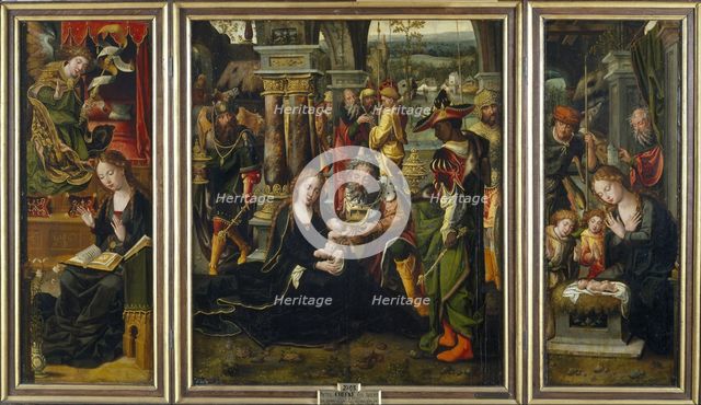 The Annunciation. The Adoration of the Magi. The Adoration of the Shepherds, Second Quarter of the 1 Artist: Coecke van Aelst, Pieter, the Elder (1502-1550)