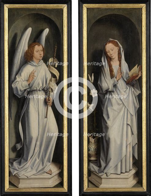 The Annunciation. The side panels from the Triptych of Jan Crabbe, ca 1470.