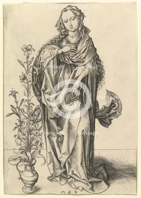 The Annunciation: The Virgin, ca. 1435-1491. Creator: Martin Schongauer.
