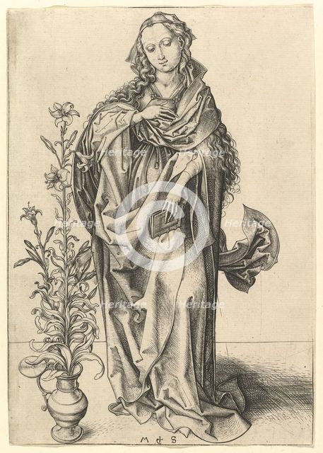 The Annunciation: The Virgin, ca. 1435-1491. Creator: Martin Schongauer.