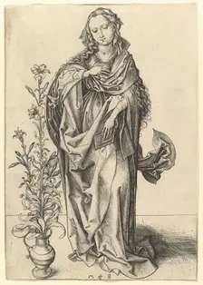 The Annunciation: The Virgin, ca. 1435-1491. Creator: Martin Schongauer