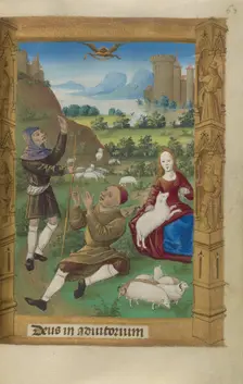 The Annunciation to the Shepherds; Book of Hours, 1478. Creator: Master of Guillaume Lambert