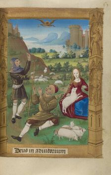 The Annunciation to the Shepherds; Book of Hours, 1478. Creator: Master of Guillaume Lambert