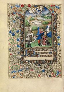 The Annunciation to the Shepherds; Book of Hours, about 1440-1450. Creator: Workshop of the Bedford Master