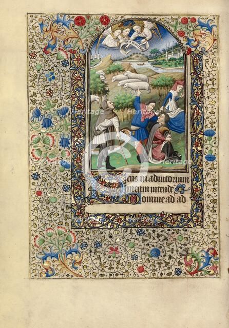 The Annunciation to the Shepherds; Book of Hours, about 1440-1450. Creator: Workshop of the Bedford Master.