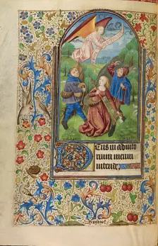 The Annunciation to the Shepherds; Book of Hours, about 1466-1470. Creator: Master of Jacques of Luxembourg