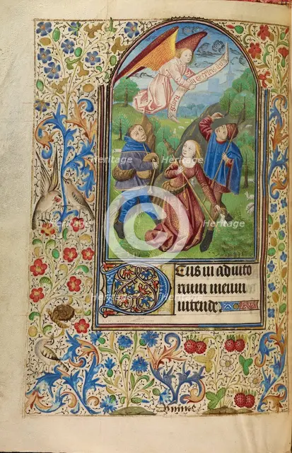 The Annunciation to the Shepherds; Book of Hours, about 1466-1470. Creator: Master of Jacques of Luxembourg.