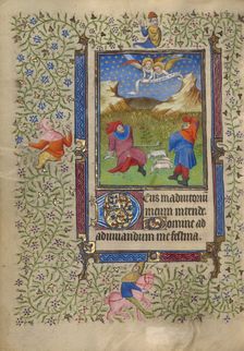 The Annunciation to the Shepherds; Book of Hours, about 1410. Creator: Unknown