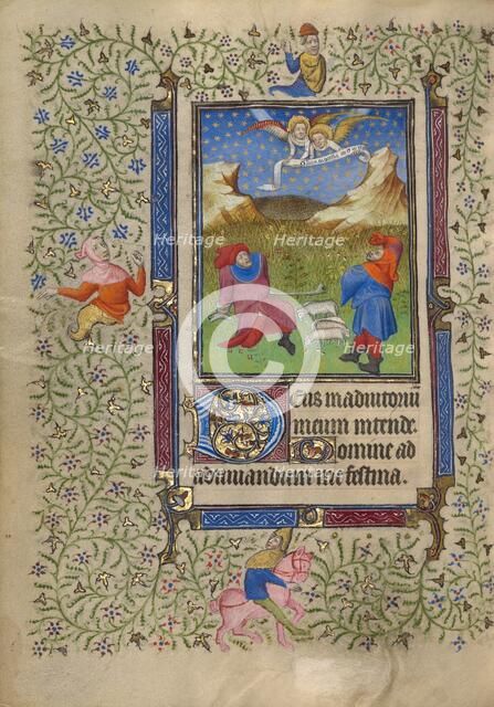 The Annunciation to the Shepherds; Book of Hours, about 1410. Creator: Unknown.