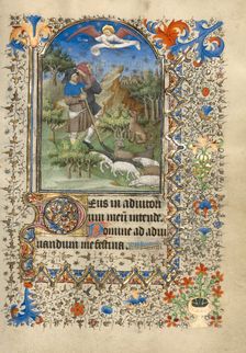 The Annunciation to the Shepherds; Book of Hours, about 1420-1430. Creator: Master of the Harvard Hannibal
