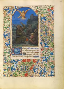 The Annunciation to the Shepherds; Katherine Hours, about 1480-1485. Creator: Jean Bourdichon