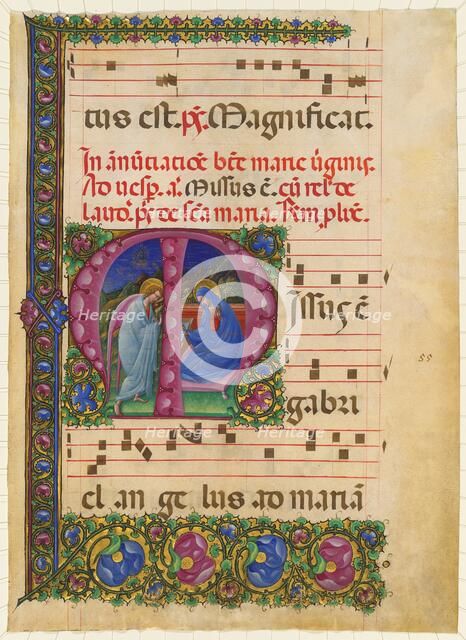 The Annunciation to the Virgin, 1450/1460. Creator: Belbello da Pavia.