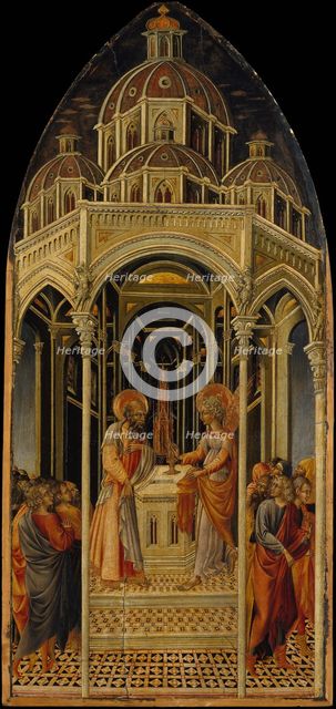 The Annunciation to Zacharias; (verso) The Angel of the Annunciation, ca. 1455-60. Creator: Giovanni di Paolo.