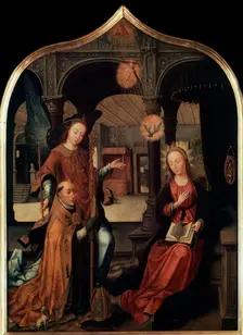 The Annunciation (Triptych, Central panel), 1517. Artist: Jean Bellegambe