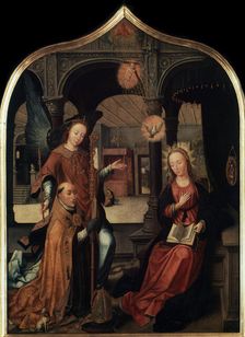 The Annunciation (Triptych, Central panel), 1517. Artist: Jean Bellegambe