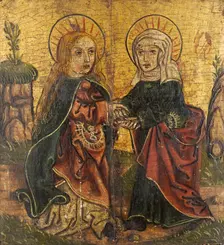 The Annunciation, Visitation to St Elizabeth, Saint Dorothy. Triptych Wing, between 1501-1533. Creator: Unknown