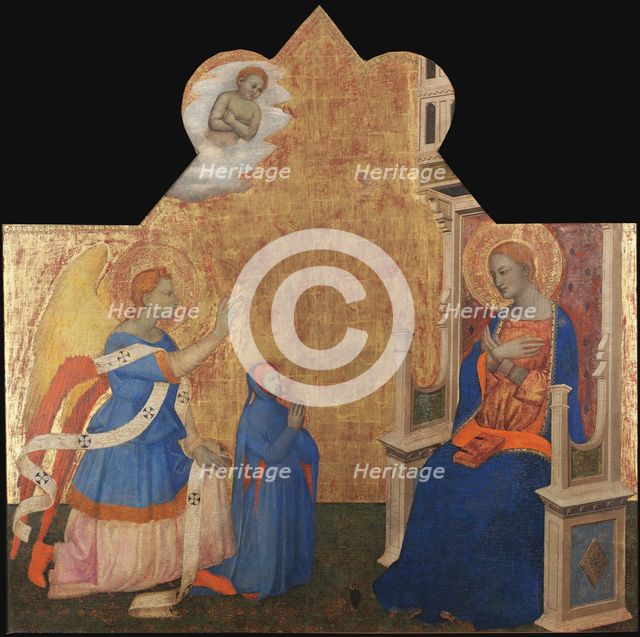 The Annunciation with a Donor, c1380. Creator: Jacopo di Cione (1325-1399).