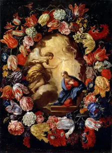 The Annunciation with Flowers 17th or early 18th century. Creator: Carlo Maratti