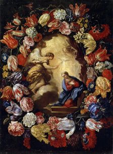 The Annunciation with Flowers 17th or early 18th century. Creator: Carlo Maratti