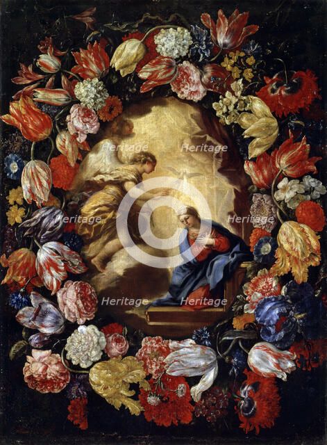 'The Annunciation with Flowers', 17th or early 18th century. Creator: Carlo Maratti.