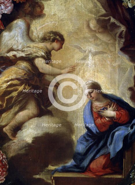 'The Annunciation with Flowers' (detail), 17th or early 18th century. Creator: Carlo Maratti.