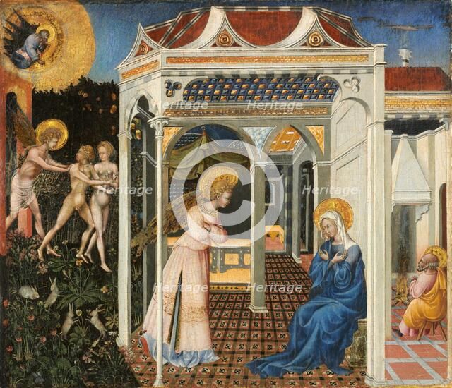 The Annunciation and Expulsion from Paradise, c. 1435. Creator: Giovanni di Paolo.