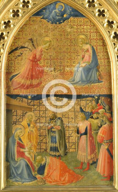 The Annunciation and The Adoration of the Magi, c. 1433-1434. Creator: Angelico, Fra Giovanni, da Fiesole (ca. 1400-1455).