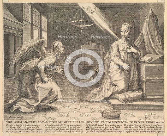 The Annunciation, before 1652. Creator: Claes Jansz Visscher.