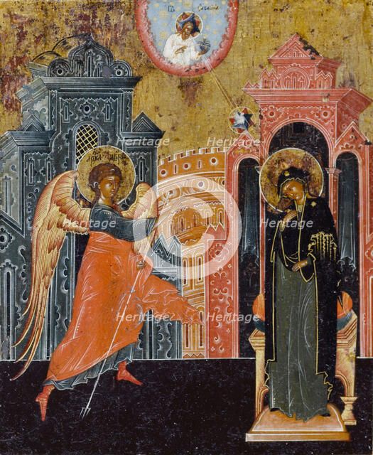 The Annunciation, between 1700 and 1800. Creator: School of Palekh.