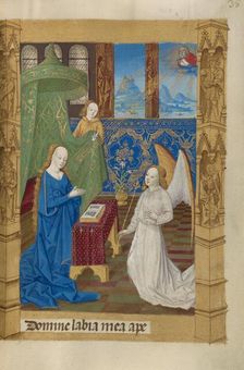 The Annunciation; Book of Hours, 1478. Creator: Master of Guillaume Lambert